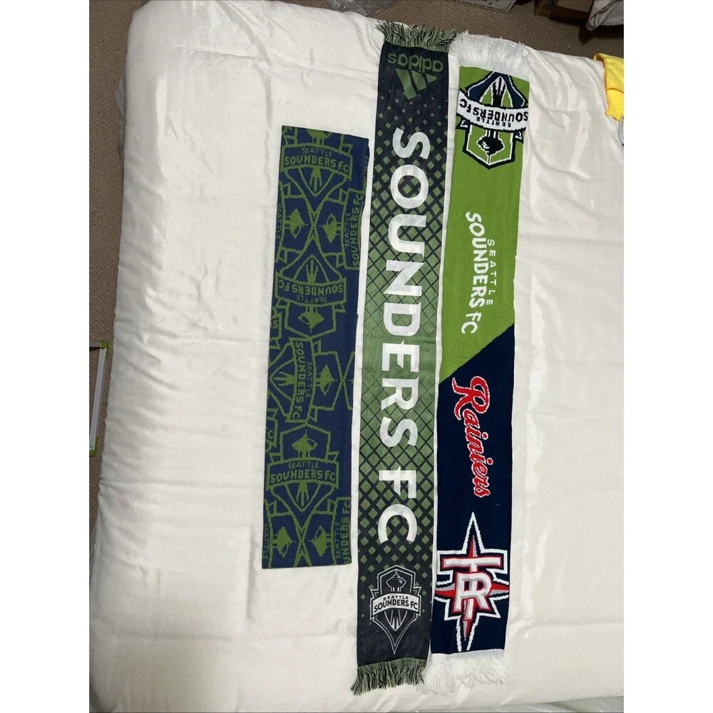 Seattle Sounders FC Scarf Lot Of 3 ( 1 Is Hybrid With Rainiers) Mixed Brands
